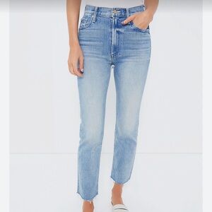 MOTHER high waisted rider ankle fray